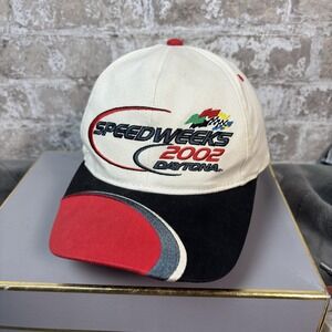 Daytona Speedweeks Hat Cap Strap Back Mens OSFM White NASCAR Racing VTG